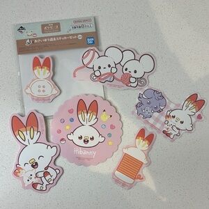 Bandai Hibanny Pokémon Sticker Set – Cute Scorbunny Japan Exclusive